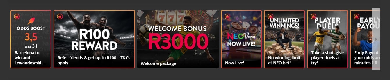 Neobet.co.za Promotions